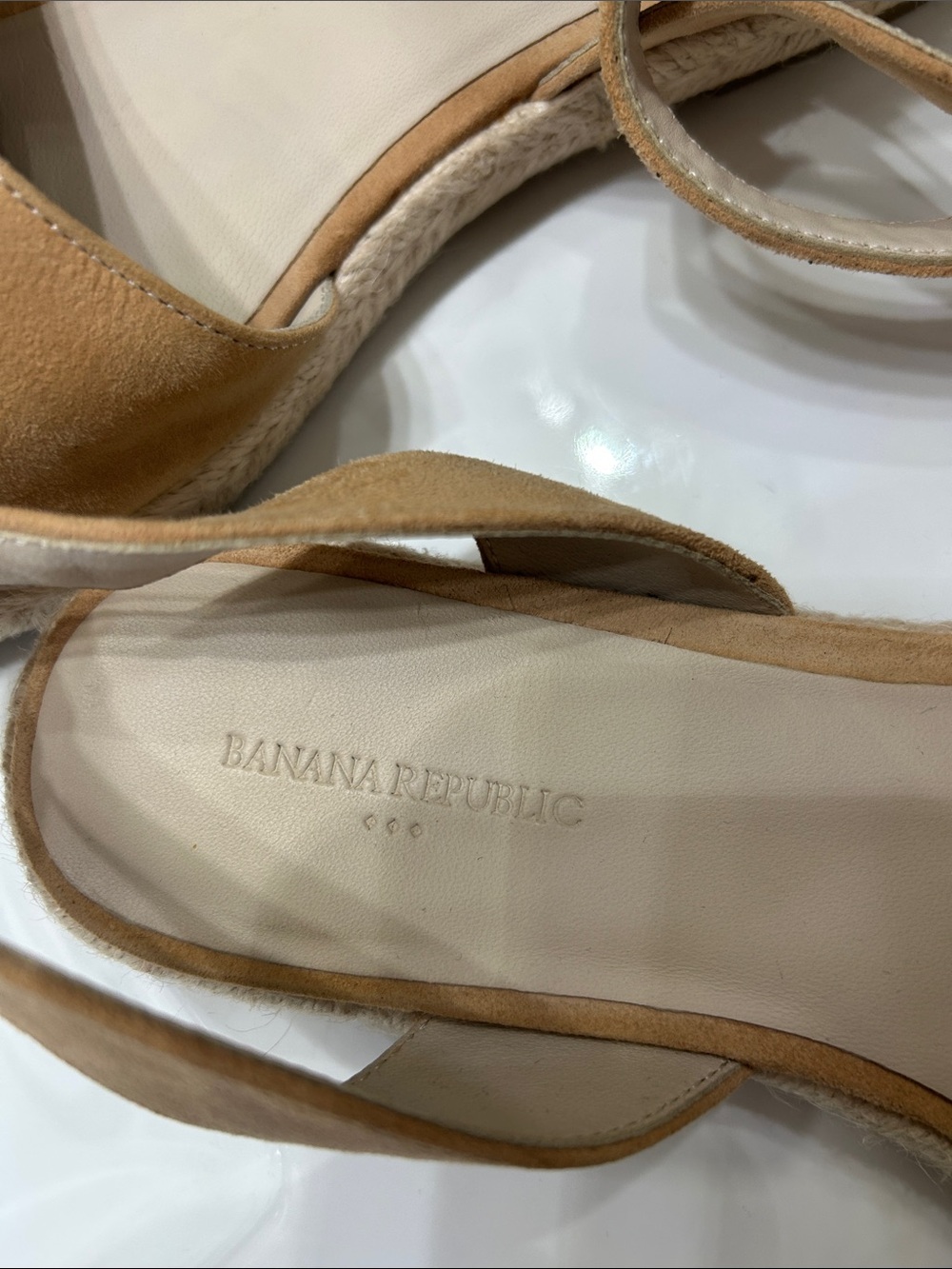 Banana Republic Tan Suede Ankle-Strap Espadrilles - Picture 2 of 5